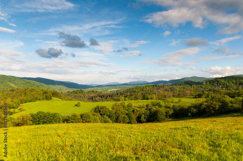 View from Terka on the peaks of the Bieszczady Mountains, the Bieszczady Mountains
