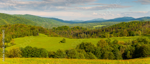 Fototapeta Naklejka Na Ścianę i Meble -  View from Terka on the peaks of the Bieszczady Mountains, the Bieszczady Mountains

