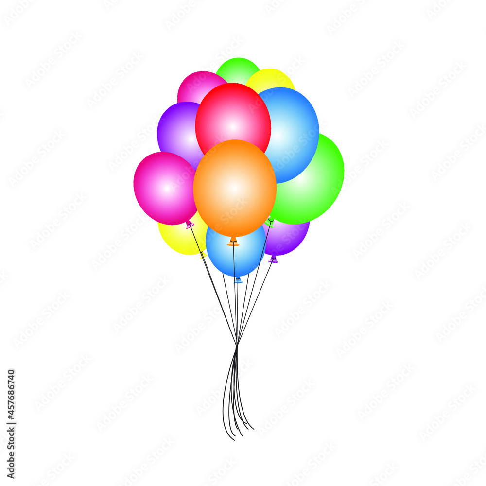 balloons isolated on white