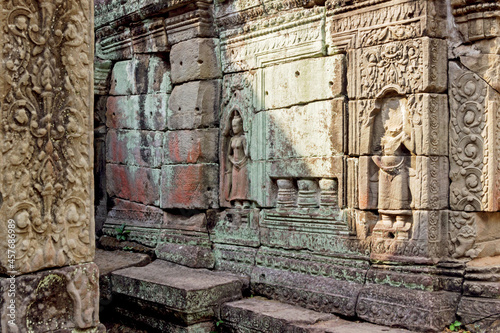 old ruins of Preah Khan temple in Angkor Wat, Cambodia 
