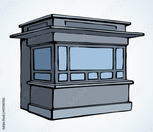 Shop stall. Vector drawing kiosk