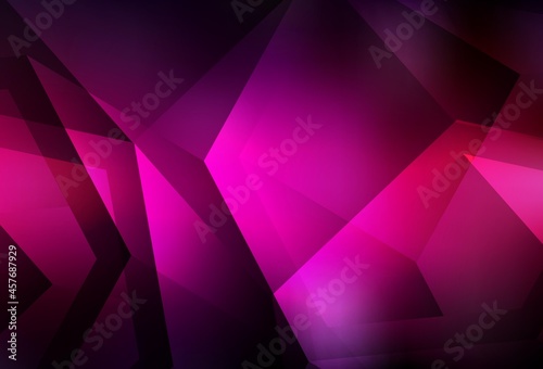 Dark Pink vector pattern with colorful hexagons.