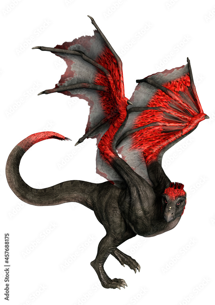 Fototapeta premium 3D Rendering Fairy Tale Dragon on White