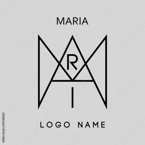 MARIA name logo. symbol Creative Name modern logo design illustration