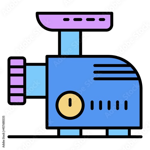Electric meat grinder icon. Outline electric meat grinder vector icon color flat isolated