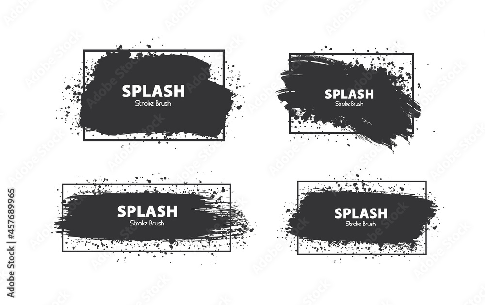 Handmade brushes. Design template. Brush splatter. Vector Illustration