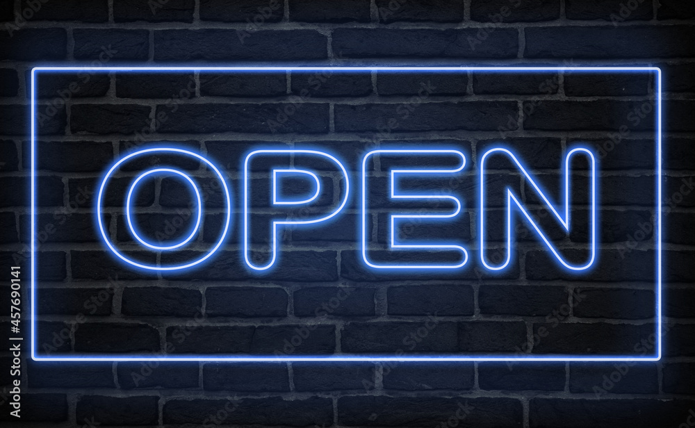 Neon sign on a wall Neon sign on a wall