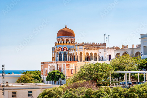 Villa Sticchi, a colorful Moorish palace with picturesque dome, built in the 19th century, in Santa Cesarea Terme, province of Lecce, Apulia, southern Italy. photo