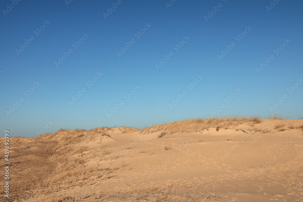 Picturesque view of desert on sunny day