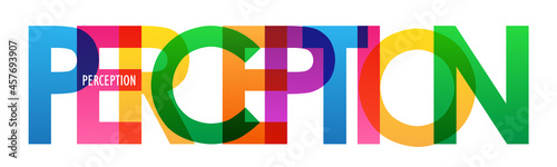 PERCEPTION colorful vector typography banner on white background