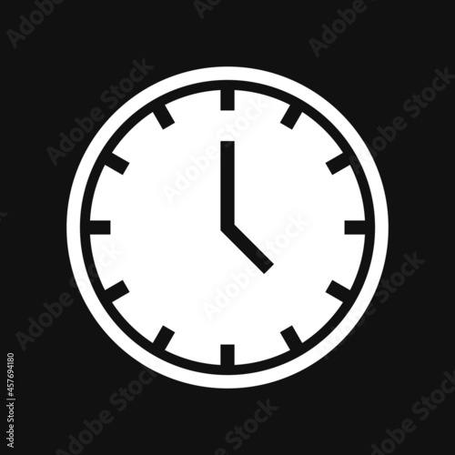 Clock icon , Vector illustration on grey background