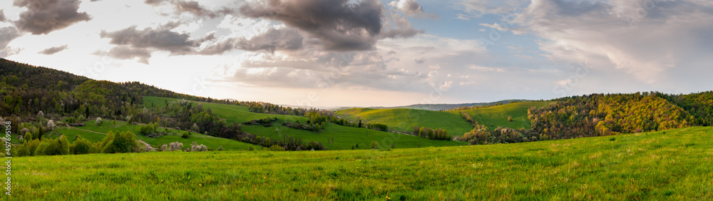 A view of the non-existent villages of Tyskowa and Radziejowa, the Bieszczady Mountains A view of the non-existent villages of Tyskowa and Radziejowa, the Bieszczady Mountains