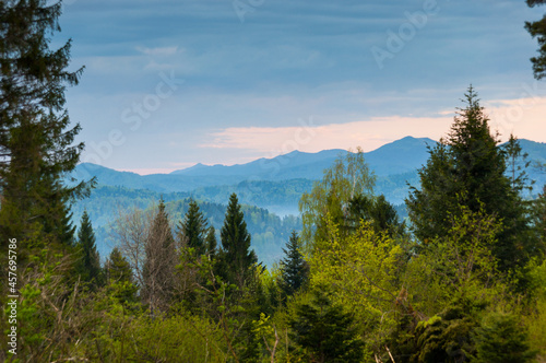 A view of the non-existent village of Tyskowa and Bieszczady, the Bieszczady Mountains © LukaszB