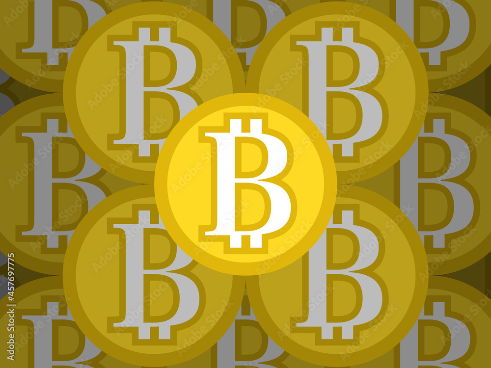 敷き詰められたビットコインのイメージ(仮想通貨への投資) 敷き詰められたビットコインのイメージ(仮想通貨への投資)