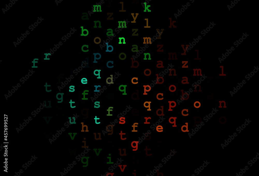 Dark black vector template with isolated letters. Dark black vector template with isolated letters.