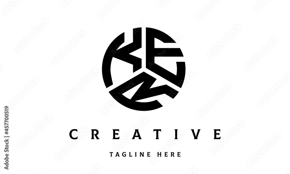 KER creative circle three letter logo KER creative circle three letter logo