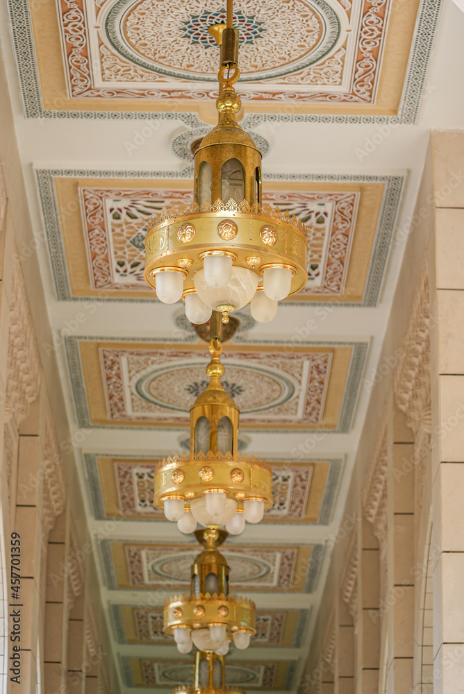 Negeri Sembilan, Malaysia - 18th September 2021 : Beautiful Islamic architecture of Masjid Sri Sendayan the new and the biggest mosque in Seremban todate Negeri Sembilan, Malaysia - 18th September 2021 : Beautiful Islamic architecture of Masjid Sri Sendayan the new and the biggest mosque in Seremban todate