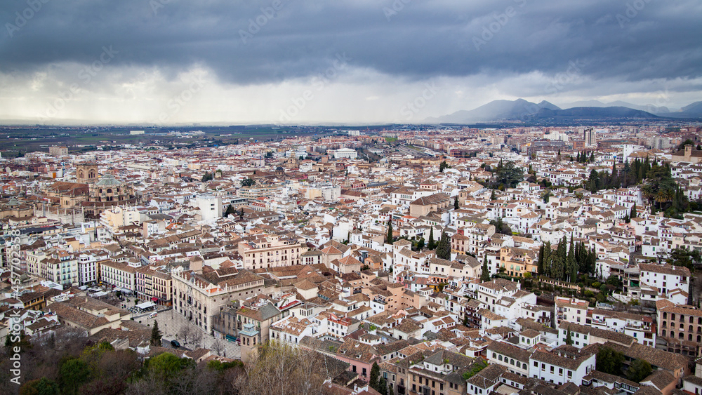 Panoramic view of Granada city