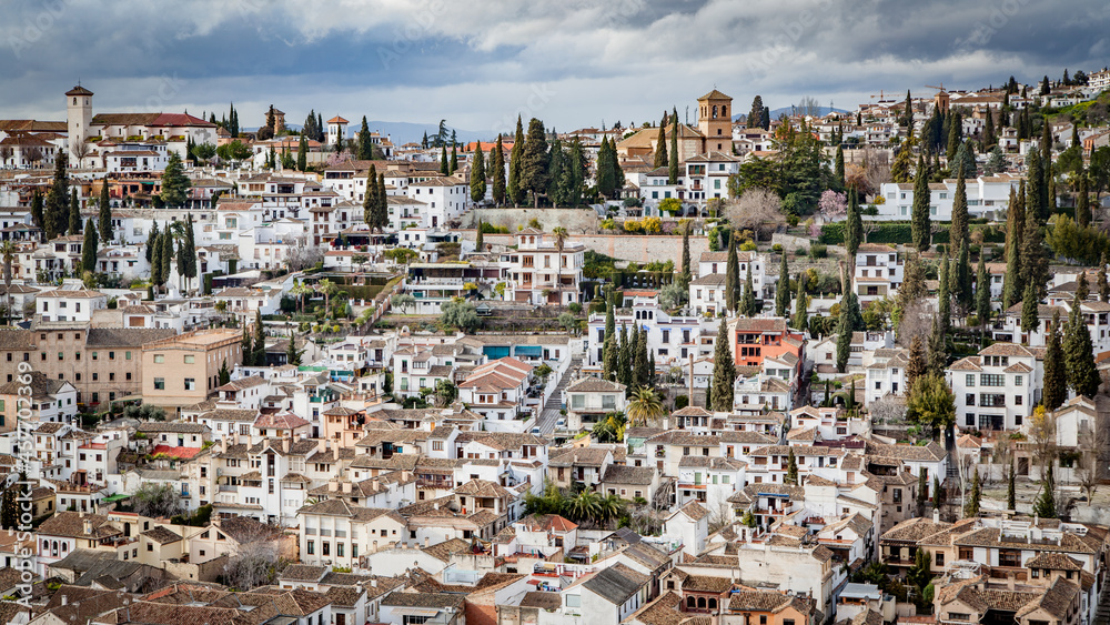 Panoramic view Granada in Spain