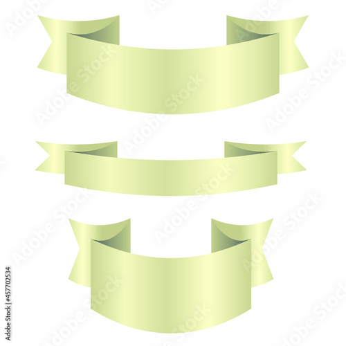Fortuna gold vector banners isolated in white background. Vector gold color banners in different shapes for text and design. Vector banner templates. Flat design isolated on white background.