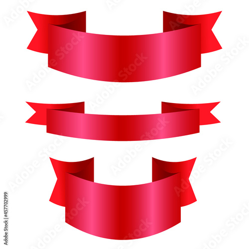 Fortuna red vector banners isolated in white background. Vector gold color banners in different shapes for text and design. Vector banner templates. Flat design isolated on white background.