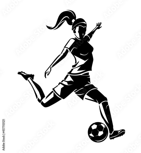 Women's Soccer, Athlete Kicking the Ball