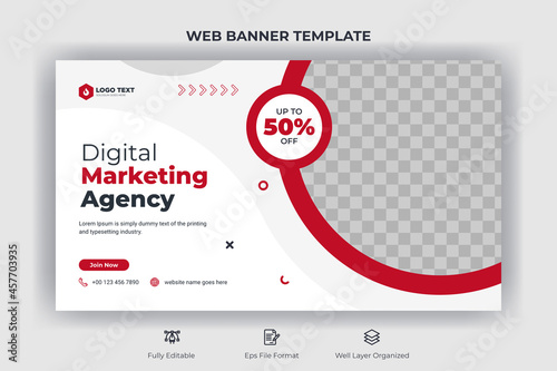 Creative corporate social media web banner and youtube thumbnail template | Youtube live stream video thumbnail for marketing agency | video thumbnail | Youtube thumbnail