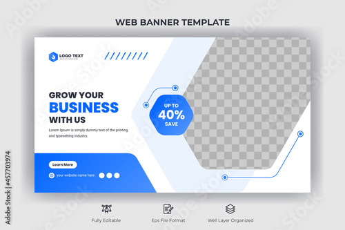 Creative corporate social media web banner and youtube thumbnail template | Youtube live stream video thumbnail for marketing agency | video thumbnail | Youtube thumbnail