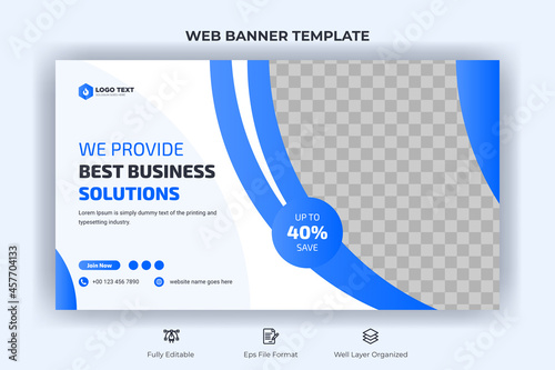 Creative corporate social media web banner and youtube thumbnail template | Youtube live stream video thumbnail for marketing agency | video thumbnail | Youtube thumbnail
