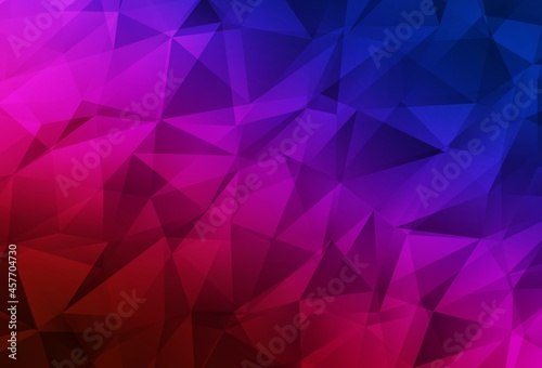 Dark Blue, Red vector polygon abstract background.