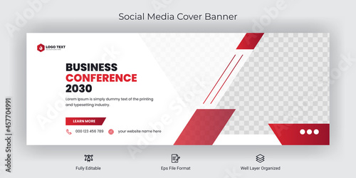 Online marketing webinar facebook cover banner template social media post	