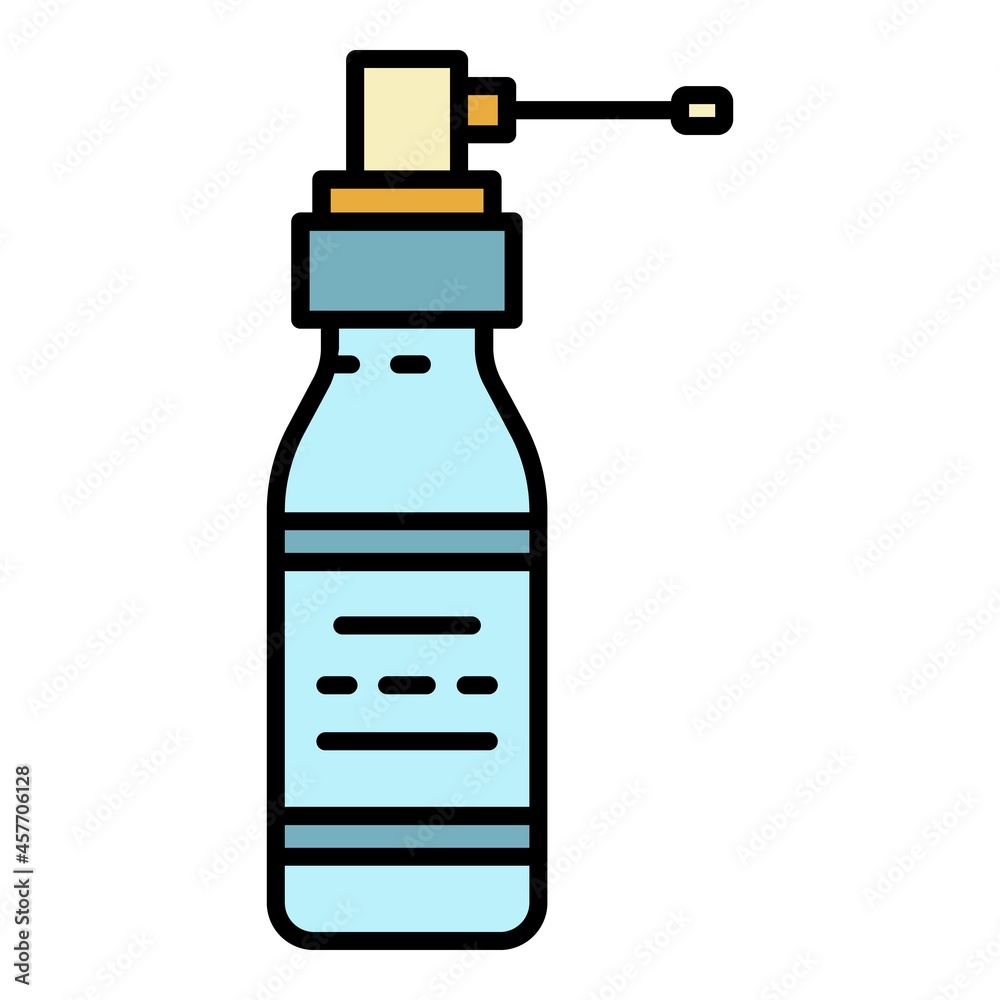 Spray for the throat icon. Outline spray for the throat vector icon color flat isolated Spray for the throat icon. Outline spray for the throat vector icon color flat isolated