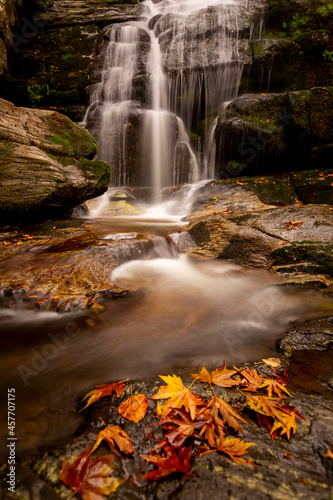 wonderful colors of autumn and waterfall long exposure
