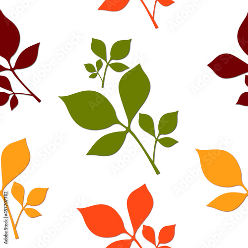 Autumn leaves multicolored seamless pattern vector illustration