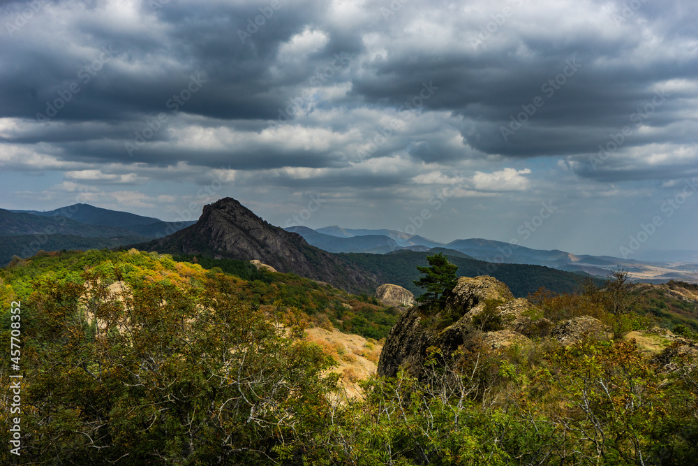 Rural Caucasus mountain landscape