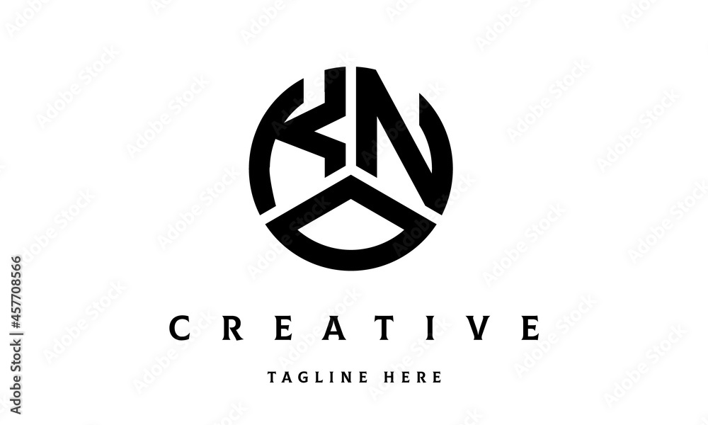 KNO creative circle three letter logo - obrazy, fototapety, plakaty 