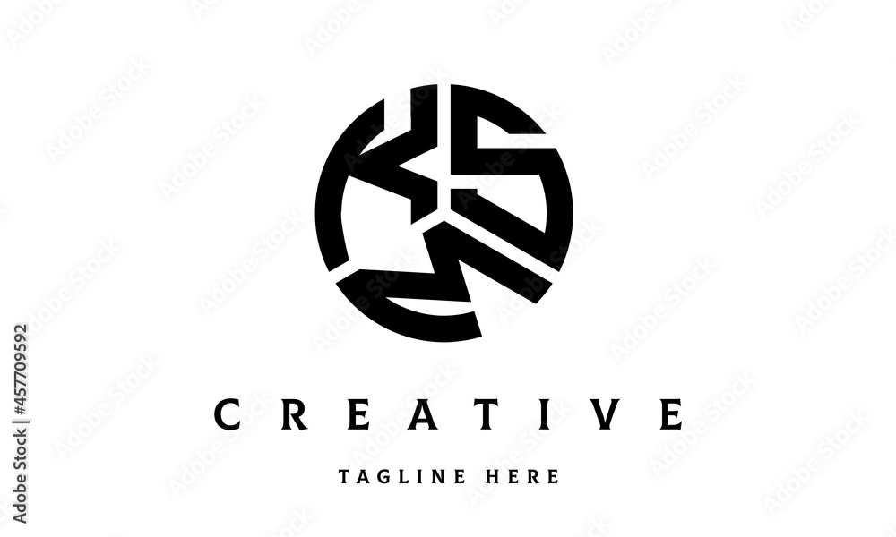 KSM creative circle three letter logo KSM creative circle three letter logo