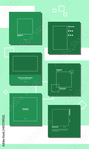 Green social media template vector design