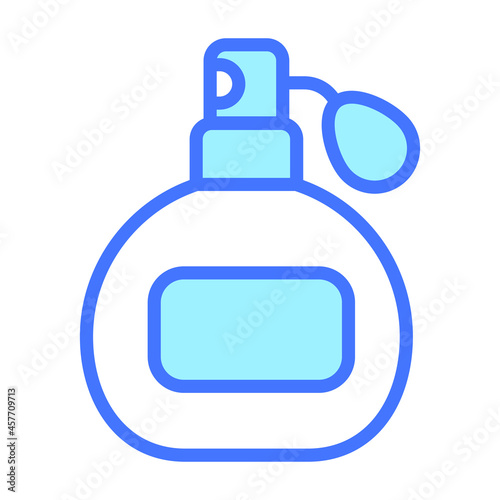 perfume, fragrance, Icon, simple design blue line icon.