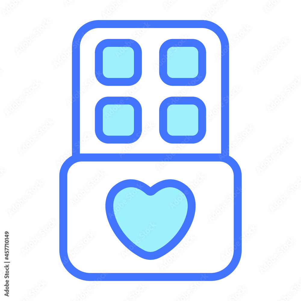chocolate, sweet, food Icon, simple design blue line icon. chocolate, sweet, food Icon, simple design blue line icon.