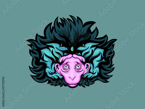 Monkey face illustration