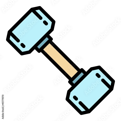 Training dumbell icon. Outline training dumbell vector icon color flat isolated