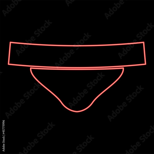 Neon women's panties red color vector illustration flat style image