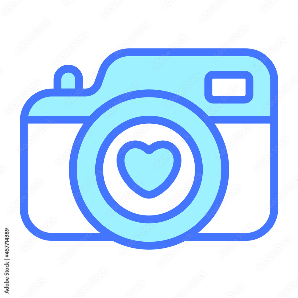 Camera, Photography Icon, simple design blue line icon. Camera, Photography Icon, simple design blue line icon.