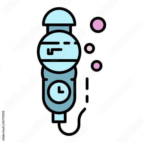 Underwater pressure manometer icon. Outline underwater pressure manometer vector icon color flat isolated