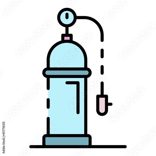 Oxygen tank icon. Outline oxygen tank vector icon color flat isolated