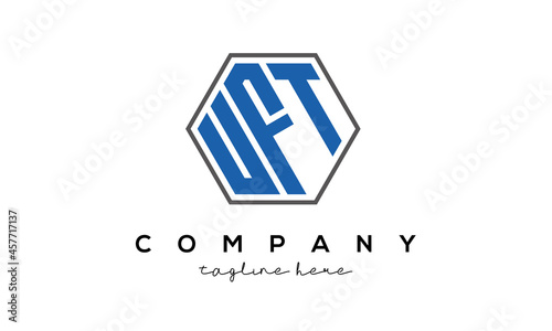  letters UFT creative polygon logo victor template photo