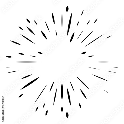 Radial, radiating lines. Radiation, explosion, twinkle, glare and glint effect. Abstract blast, aurora, aura effect design