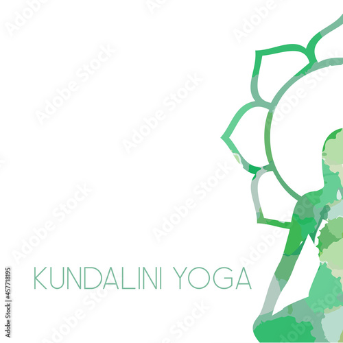 Kundalini Yoga and meditation watercolor quotes in cool color scheme