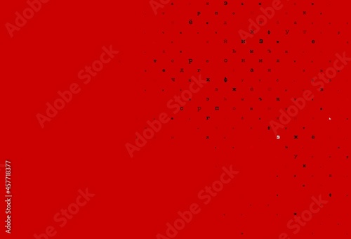 Dark blue, green vector background with signs of alphabet.